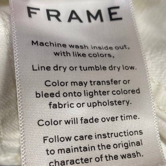 Frame Le Vintage Denim Jacket Railroad Striped Cropped Beige White Womens Small - Picture 9 of 10